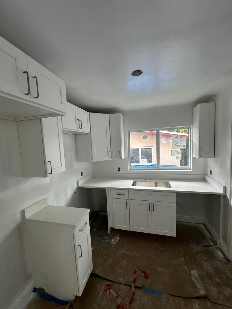 White Shaker RTA cabinet installation