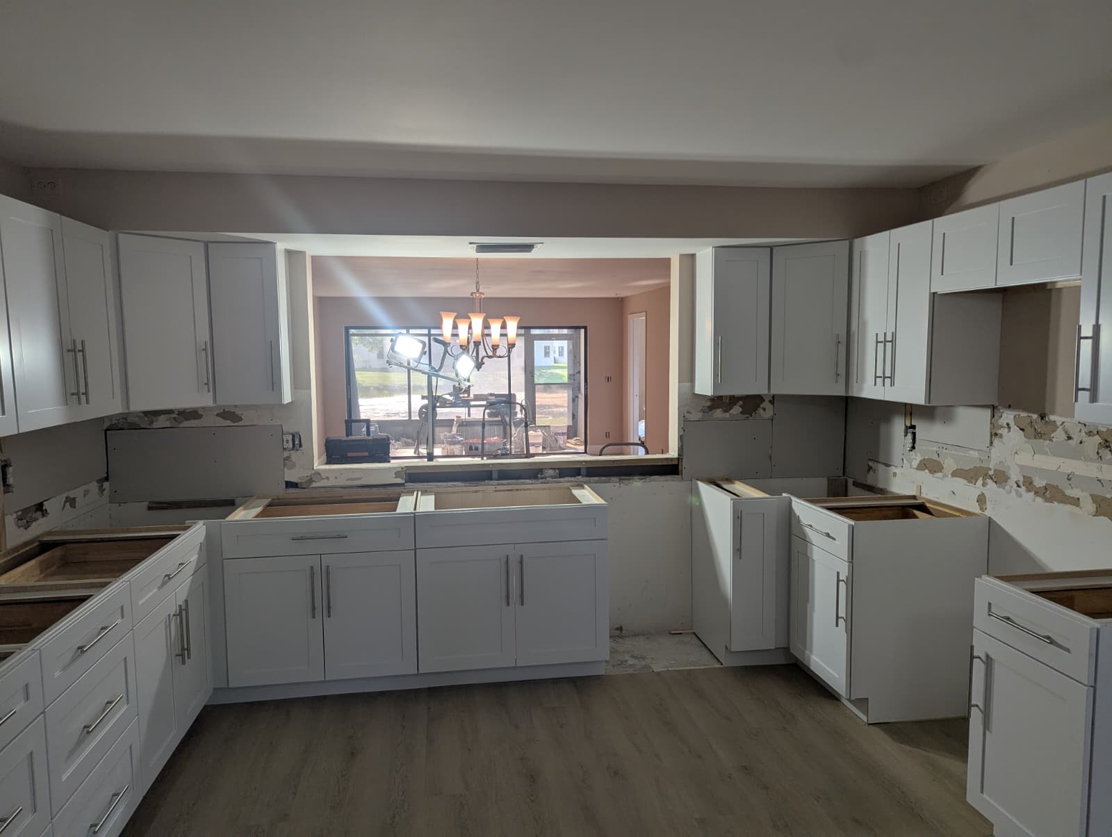 White Shaker RTA cabinet installation