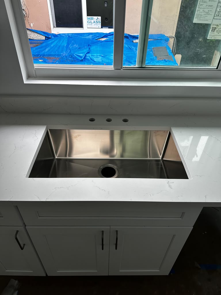 White Shaker RTA cabinet installation