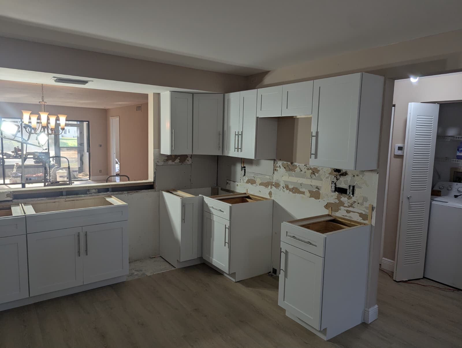 White Shaker RTA cabinet installation