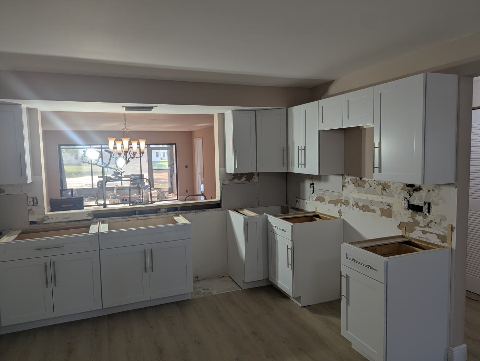 White Shaker RTA cabinet installation