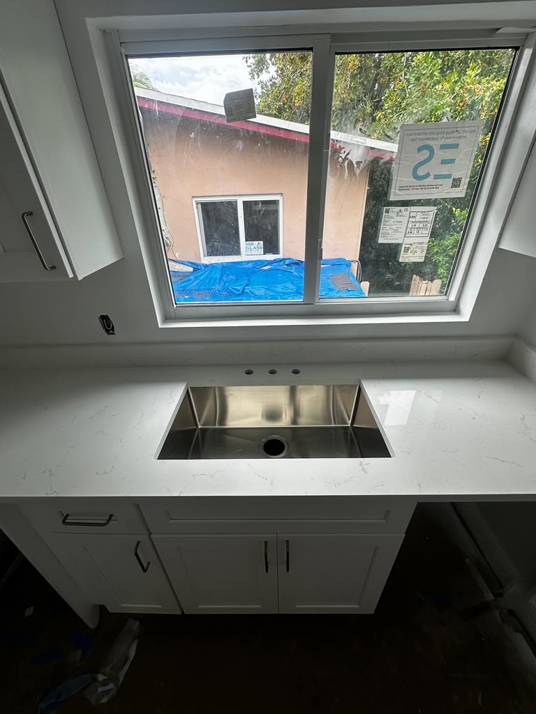 White Shaker RTA cabinet installation