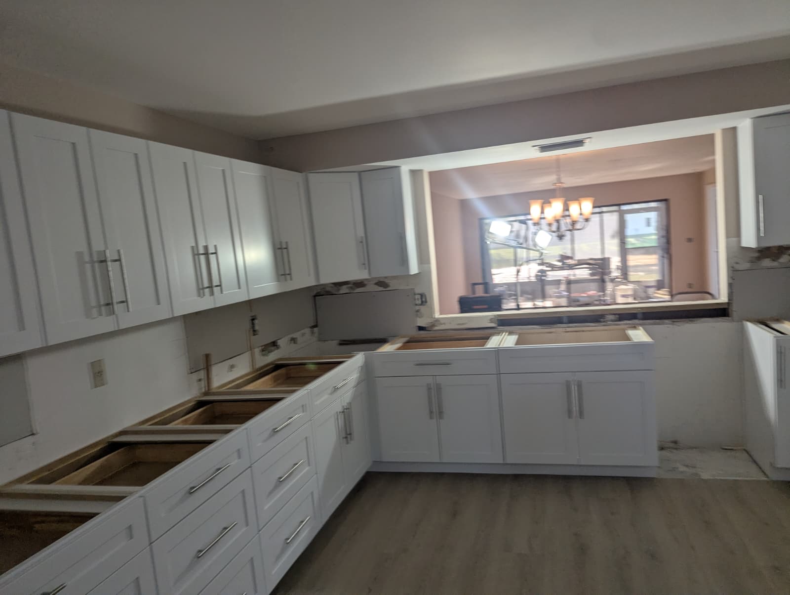 White Shaker RTA cabinet installation