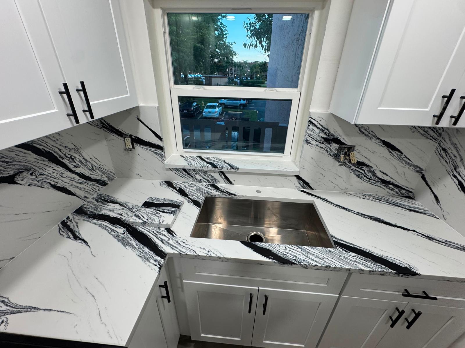 White Shaker RTA cabinet installation