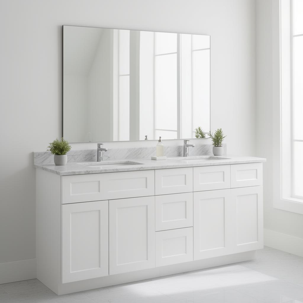 White shaker vanity