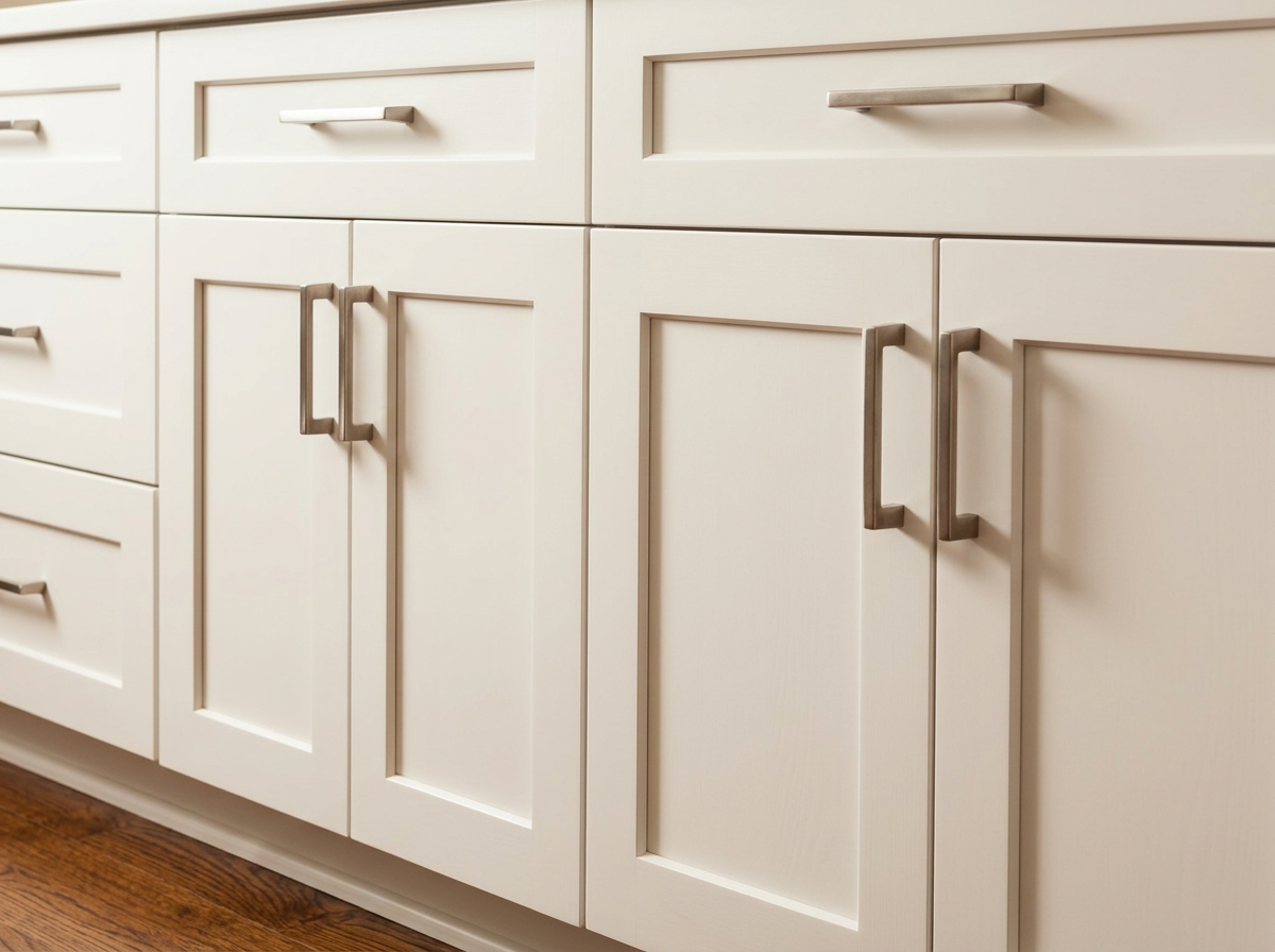 White shaker cabinet detail